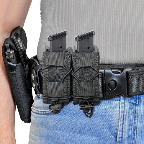 2PC Molle Pistol Mag Pouch, Open Top Double Handgun Magazines Holder with Molle Strap for 9mm/.40 Calibers 45acp Glock S&W M&P Or Springfield 1911 etc. in Saudi Arabia