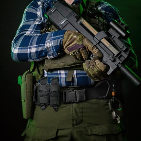 2PC Molle Pistol Mag Pouch, Open Top Double Handgun Magazines Holder with Molle Strap for 9mm/.40 Calibers 45acp Glock S&W M&P Or Springfield 1911 etc. in Saudi Arabia