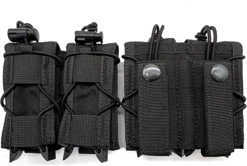 2PC Molle Pistol Mag Pouch, Open Top Double Handgun Magazines Holder with Molle Strap for 9mm/.40 Calibers 45acp Glock S&W M&P Or Springfield 1911 etc. in Saudi Arabia