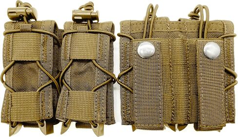 2PC Molle Pistol Mag Pouch, Open Top Double Handgun Magazines Holder with Molle Strap for 9mm/.40 Calibers 45acp Glock S&W M&P Or Springfield 1911 etc. in Saudi Arabia