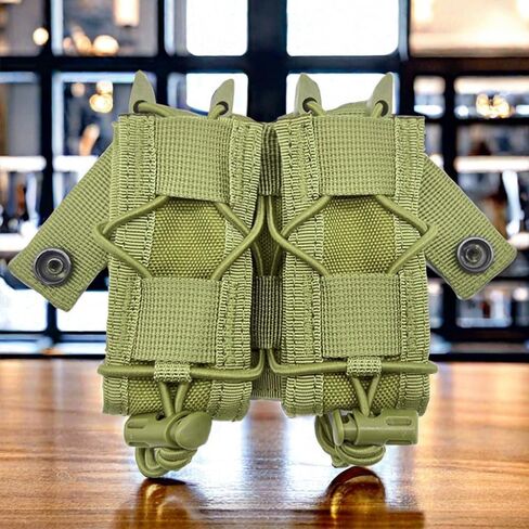 2PC Molle Pistol Mag Pouch, Open Top Double Handgun Magazines Holder with Molle Strap for 9mm/.40 Calibers 45acp Glock S&W M&P Or Springfield 1911 etc. in Saudi Arabia