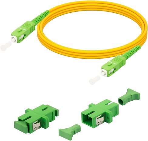 5M (15ft) SC/APC إلى SC/APC كابل إنترنت من الألياف الضوئية، سلك تصحيح الألياف أحادي الوضع في الهواء الطلق، سلك تصحيح بصري لكابل الألياف الضوئية - SIMPLEX - 9/125um - متوافق مع OS1/OS2، PVC أصفر in Kuwait