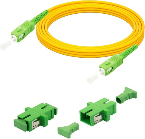 5M (15ft) SC/APC إلى SC/APC كابل إنترنت من الألياف الضوئية، سلك تصحيح الألياف أحادي الوضع في الهواء الطلق، سلك تصحيح بصري لكابل الألياف الضوئية - SIMPLEX - 9/125um - متوافق مع OS1/OS2، PVC أصفر in Kuwait
