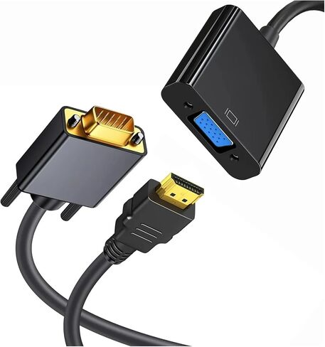 1080P HDMI-Compatible to V/GA Unidirectional Adapter Cable pl-UG & Play for PC Host to Old M>oni>tor Projector(0.1m HD-MI to VGA F) in Saudi Arabia