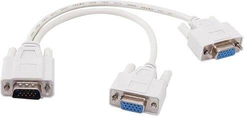 V/GA SVGA 1 PC to 2 M>oni>tor Male to 2 Female Y Adapter Splitter Cable 15 PIN 25cm(2pcs) in Saudi Arabia
