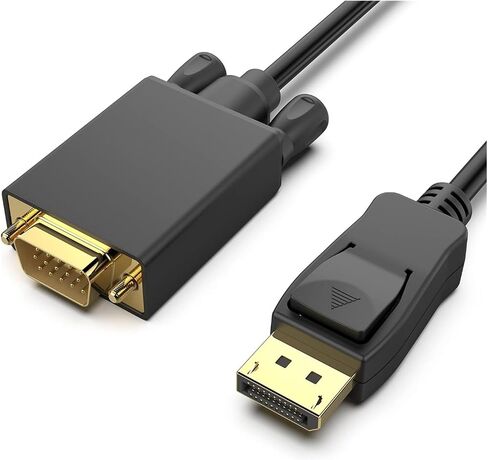 DisplayPort to V/GA 6ft Cable DP Computer to V/GA M>oni>tor Male to Male Plated Cord for de*/ll in Saudi Arabia