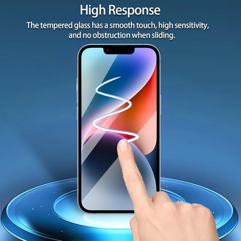 3 Pack Screen Protector Compatible with iPhone 14/13/13 Pro with Installation Frame, Anti-Scratch 9H Hardness Tempered Glass, Bubble Free, Case Friendly in Saudi Arabia
