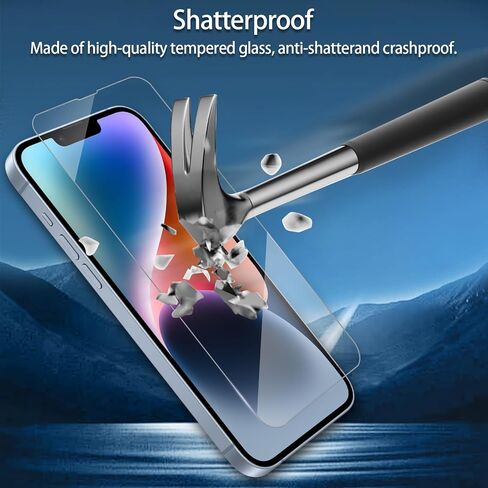 3 Pack Screen Protector Compatible with iPhone 14/13/13 Pro with Installation Frame, Anti-Scratch 9H Hardness Tempered Glass, Bubble Free, Case Friendly in Saudi Arabia