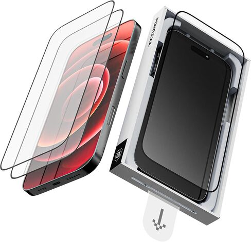 واقي شاشة لهاتف iPhone 17 Pro مقاس 6.3 بوصات 5X أقوى من الزجاج المقسى 9H+ صلابة 12FT درجة عسكرية مقاومة للكسر HD واضحة، إطار تثبيت خالٍ من الفقاعات مقاوم للخدش in Saudi Arabia