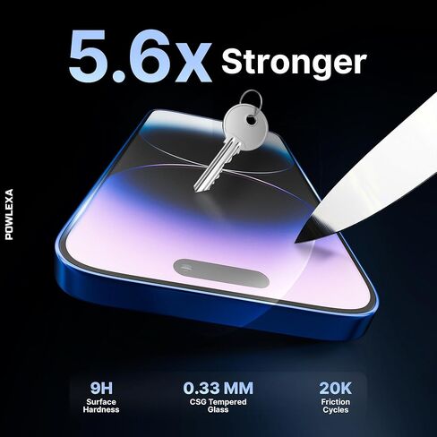 واقي شاشة لهاتف iPhone 17 Pro مقاس 6.3 بوصات 5X أقوى من الزجاج المقسى 9H+ صلابة 12FT درجة عسكرية مقاومة للكسر HD واضحة، إطار تثبيت خالٍ من الفقاعات مقاوم للخدش in Saudi Arabia