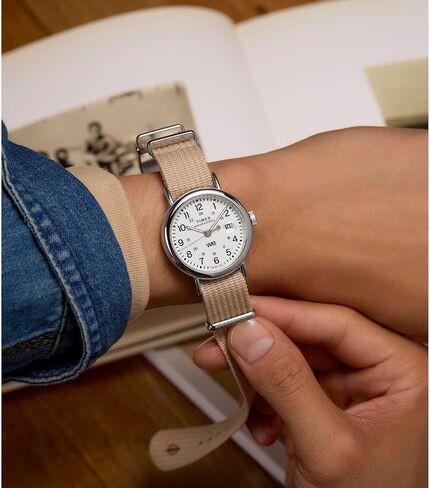 Timex Unisex Peanuts Weekender 38mm Watch - Red Strap White Dial Silver-Tone Case in Saudi Arabia