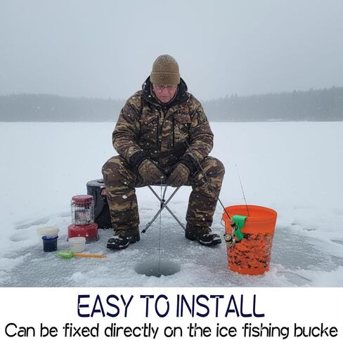 2 Pcs Sled Rod Holder Outdoor Fishing Rod Holder Compatible Storage Rack Sled Buckets Ice Fishing Pole Rack Gear Adjustable Bucket Accessories for Ice House Dock Riverbank Lakeside in Saudi Arabia