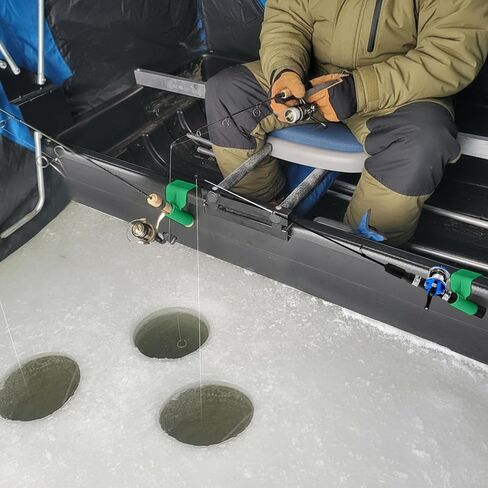 2 Pcs Sled Rod Holder Outdoor Fishing Rod Holder Compatible Storage Rack Sled Buckets Ice Fishing Pole Rack Gear Adjustable Bucket Accessories for Ice House Dock Riverbank Lakeside in Saudi Arabia