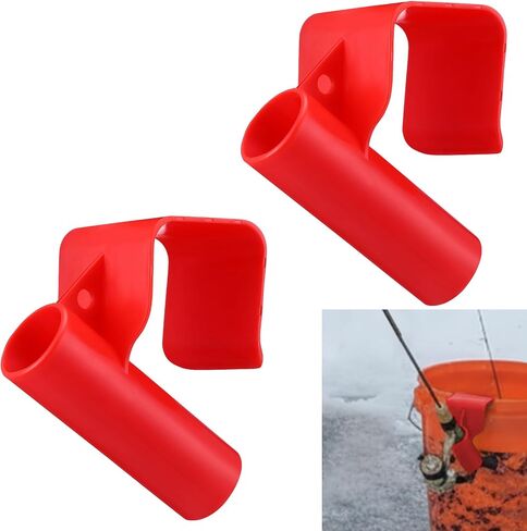 2 Pcs Sled Rod Holder Outdoor Fishing Rod Holder Compatible Storage Rack Sled Buckets Ice Fishing Pole Rack Gear Adjustable Bucket Accessories for Ice House Dock Riverbank Lakeside in Saudi Arabia