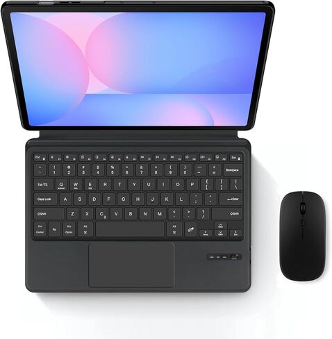 Smart Keyboard Case for Samsung Galaxy Tab S9 / S10 Full-Coverage English Keyboard Cover with Built-in Touchpad Seven-Color Backlit Keys Free Mouse (S9 FE 10.9-inch 2023 SM-X510 / X516 / X518) in Saudi Arabia