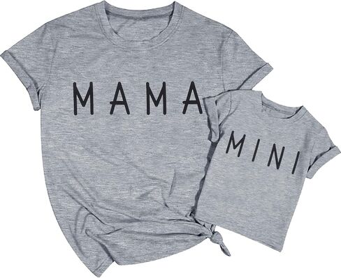 Mama and Mini Shirt Mommy and Me Shirts Mom and Baby Matching Outfits Family Short Sleeve Tees in Kuwait