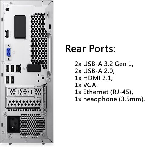 Lenovo IdeaCentre 3 SFF Desktop Computer, 10-core Intel Core i5-14400, 32GB RAM, 1TB SSD, HDMI + VGA, Wi-Fi 6, RJ-45, USB-C, Wired Keyboard & Mouse, Windows 11 Home in Saudi Arabia