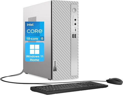 Lenovo IdeaCentre 3 SFF Desktop Computer, 10-core Intel Core i5-14400, 32GB RAM, 1TB SSD, HDMI + VGA, Wi-Fi 6, RJ-45, USB-C, Wired Keyboard & Mouse, Windows 11 Home in Saudi Arabia