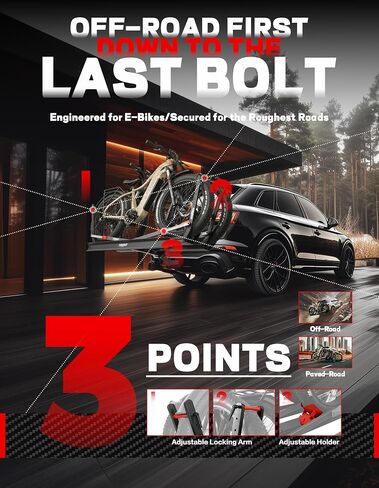 Young Electric Ebike Rack with Ramp 200 lbs 2-Bike Rack Hitch Mount in Kuwait