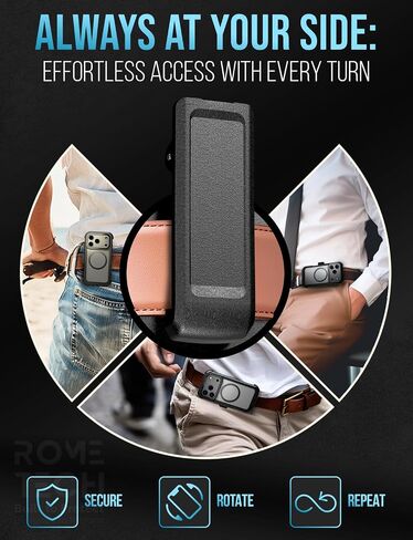 حافظة مصممة لهاتف iPhone 17 Pro مع حافظة بمشبك حزام، وغطاء نحيف بمسند متوافق مع شواحن Magsafe - حافظة هاتف لهاتف iPhone 17 Pro - أسود in Kuwait