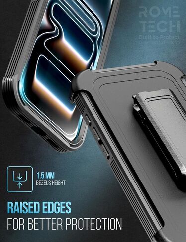 حافظة مصممة لهاتف iPhone 17 Pro مع حافظة بمشبك حزام، وغطاء نحيف بمسند متوافق مع شواحن Magsafe - حافظة هاتف لهاتف iPhone 17 Pro - أسود in Kuwait