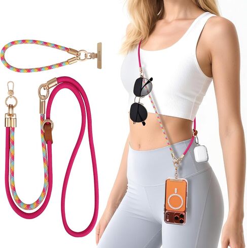 memumi 3 in 1 360° Rotating Phone Crossbody Strap, Neck/Wrist Strap for iPhone 17Pro Max/All Phones Anti-Theft Secure Lanyard in Saudi Arabia