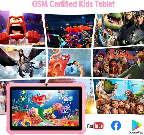 Yinoche Kids Tablet 7 "Android Tablet for Kids 3-7 32GB أقراص للأطفال الصغار مع Case WiFi Parental Control Dual Camera GMS معتمد in Kuwait