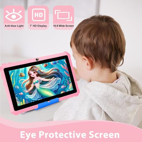 Yinoche Kids Tablet 7 "Android Tablet for Kids 3-7 32GB أقراص للأطفال الصغار مع Case WiFi Parental Control Dual Camera GMS معتمد in Kuwait