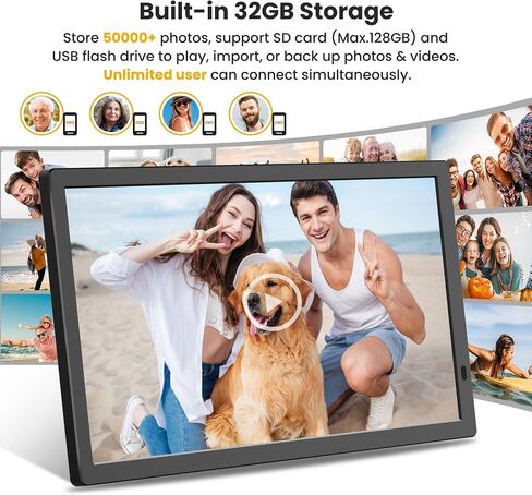 Proscan Elite 21.5" LCD Hi-Res (1920 X 1080 Pixels) Wi-Fi Digital Picture Frame 32 GB Memory, w/WiFi:802.11 B/G/N 2.4+5G - PEDPF2156 (Renewed) in Saudi Arabia