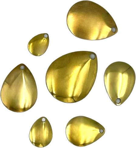 25 Pack Spinner Blades Colorado Brass and Nickel Spinner Lure Making Parts Accessories DIY Spinnerbait Inline Spinner Premium Colorado Smooth and Hex Blades - Made in USA in Saudi Arabia