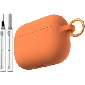 حافظة Veirrw لأجهزة AirPods Pro 3 مع مجموعة أدوات تنظيف، حافظة حماية كاملة من السيليكون السائل الناعم لأجهزة AirPods Pro الجيل الثالث للنساء والرجال، ملحقات حافظة AirPod pro 3 مع سلسلة مفاتيح (برتقالي) in Kuwait
