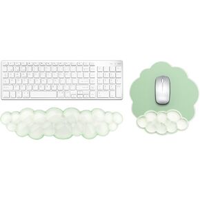 Gel Cloud Keyboard and Mouse Wrist Rest, Cute Wrist Support and Arm Support Keyboard Rest for Keyboard and Mouse Typing Pain Relief，Suitable for Office/Computer/Laptop/Gaming（White） in Kuwait