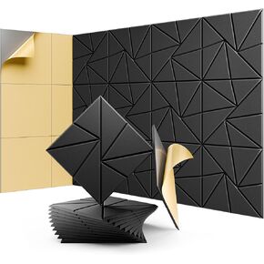 22 Pack Acoustic Panels, Sound Proof Foam Panels for Walls, Self-Adhesive High Density Soundproof Wall Panels, 12" X 12" X 0.4", Sound Absorbing Panels for Home, Studio, Office (Silver Gray) in Kuwait