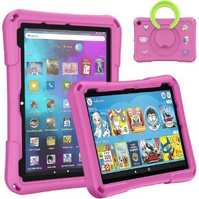 حافظة كمبيوتر لوحي Fire HD 10 للأطفال، (الجيل الثالث عشر/الحادي عشر، إصدار 2023/2021)، غطاء واقٍ خفيف الوزن مقاوم للصدمات بمسند يدور 360 درجة من Ubearkk أزرق in Kuwait