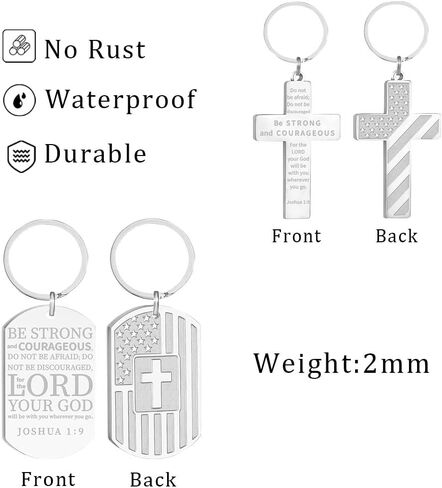 2pcs Birthday Gifts Father's Day Gifts Keychains First Communion Baptism Confirmation Religious Christian Easter Mens Accessories Gift Black Cross Keyrings in Saudi Arabia