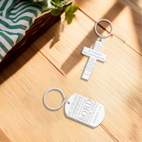 2pcs Birthday Gifts Father's Day Gifts Keychains First Communion Baptism Confirmation Religious Christian Easter Mens Accessories Gift Black Cross Keyrings in Saudi Arabia