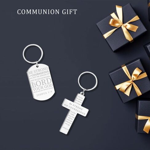 2pcs Birthday Gifts Father's Day Gifts Keychains First Communion Baptism Confirmation Religious Christian Easter Mens Accessories Gift Black Cross Keyrings in Saudi Arabia