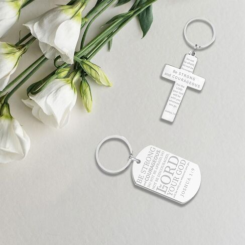 2pcs Birthday Gifts Father's Day Gifts Keychains First Communion Baptism Confirmation Religious Christian Easter Mens Accessories Gift Black Cross Keyrings in Saudi Arabia
