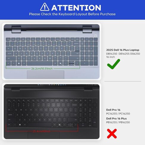 Keyboard Cover for 2025 Dell 16 Plus Laptop DB16250, Dell 16 Plus 2-in-1 Laptops DB16255 DB06250, Dell 16 Laptop DC16250 DC16251, Dell Inspiron 16 5640 5645 Keyboard Skin Protector, Black in Saudi Arabia
