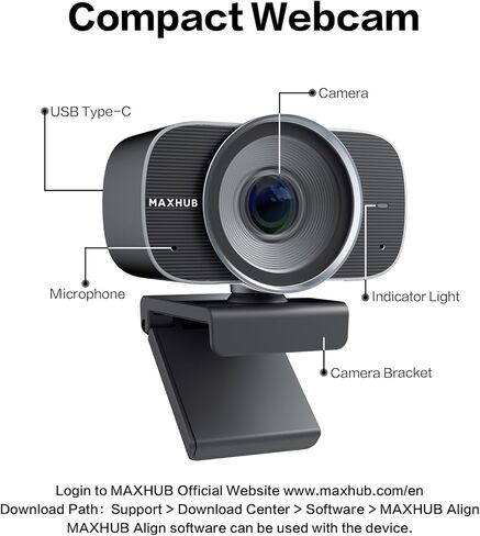 كاميرا MAXHUB للاجتماعات PTZ، كاميرا مؤتمرات الفيديو بتكبير بصري 12x، إطار تلقائي، تتبع الذكاء الاصطناعي، التحكم بالإيماءات، تصحيح الضوء التلقائي، 4 ميكروفونات، تعمل مع Microsoft Teams & Zoom & Google Meet (SC81) in Kuwait