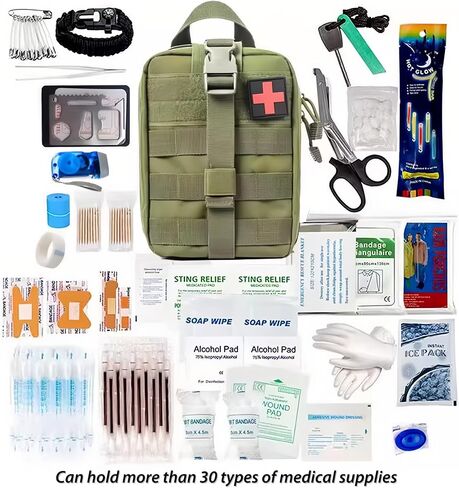 الحقيبة الطبية التكتيكية الفارغة، حقيبة المرافق ذات السعة الكبيرة Molle EMT Rip-Away، حقيبة Ifak الطبية الطارئة للصدمات العسكرية للمنزل والأنشطة الخارجية in Saudi Arabia
