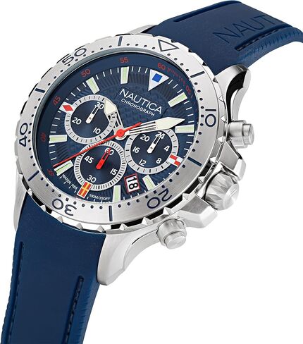 Nautica Men's NAPNSF108 NST 101 GRAY/Blue/Blue Silicone Watch in Saudi Arabia