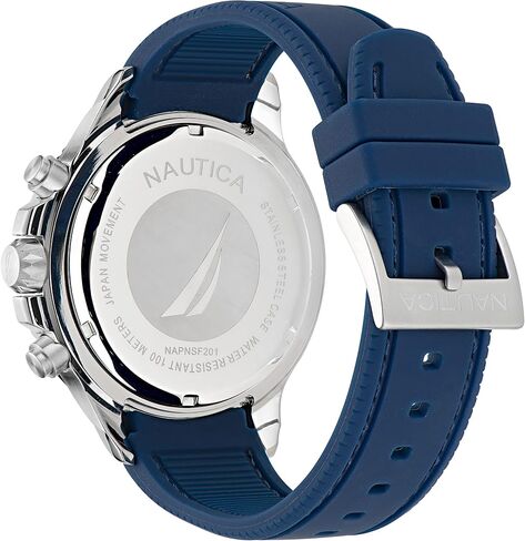 Nautica Men's NAPNSF108 NST 101 GRAY/Blue/Blue Silicone Watch in Saudi Arabia