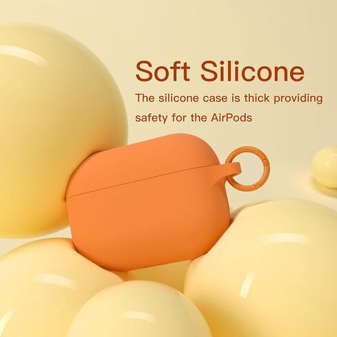 حافظة Veirrw لأجهزة AirPods Pro 3 مع مجموعة أدوات تنظيف، حافظة حماية كاملة من السيليكون السائل الناعم لأجهزة AirPods Pro الجيل الثالث للنساء والرجال، ملحقات حافظة AirPod pro 3 مع سلسلة مفاتيح (برتقالي) in Kuwait