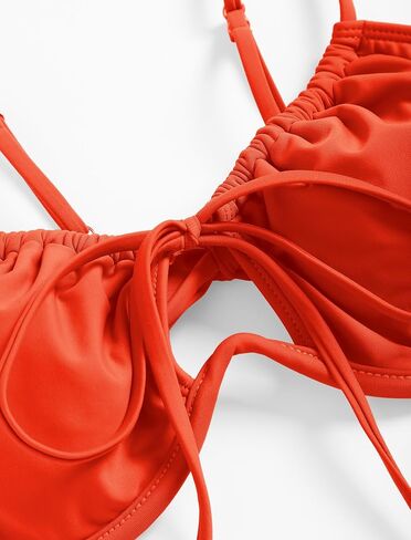 ZAFUL المرأة عالية قطع بيكيني مجموعات سلسلة مثير ملابس السباحة قطعتين Underwire ثوب السباحة البرازيلي صفيق قطع ملابس السباحة لطيف برتقالي-جديد L in Kuwait