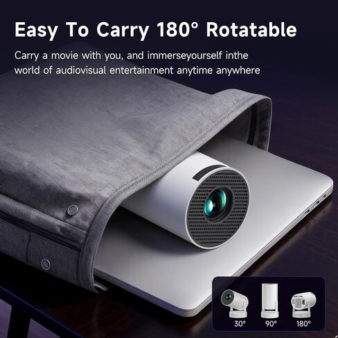 SGV Smart Mini Projector for Bedroom, 4K Support, Portable Outdoor Projector with Android 12, WiFi and Bluetooth 5.2, Auto Keystone, for Home Theater Outdoor Movie in Saudi Arabia