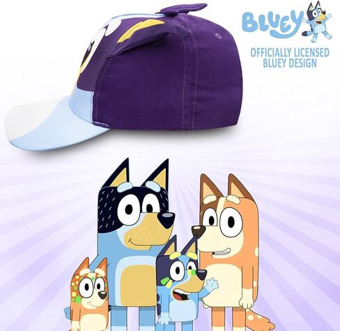 Bluey Toddler Baseball Cap – Cute Bluey Hat for Kids – Adjustable Toddler Ball Cap – Funny Cap for Kids with Flat Ears – Fun Cartoon Kids Baseball Cap – Breathable Cotton Hat in Kuwait