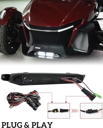 SAUTVS LED أضواء الانعطاف أثناء النهار لـ Can-Am Spyder، إشارة الانعطاف الأمامية DRL مع أضواء وامضة صفراء لملحقات Can Am Spyder RT 2020-2022 (قطعتان، استبدال #219401024) in Kuwait