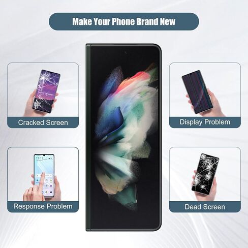 مجموعة محول رقمي لشاشة LCD بديلة تعمل باللمس متوافقة مع هاتف Samsung Galaxy Z Fold 3 SM-F926U/SM-F926U1 6.2 مع الأدوات (أسود) in Saudi Arabia