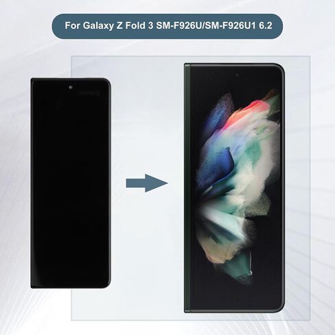 مجموعة محول رقمي لشاشة LCD بديلة تعمل باللمس متوافقة مع هاتف Samsung Galaxy Z Fold 3 SM-F926U/SM-F926U1 6.2 مع الأدوات (أسود) in Saudi Arabia